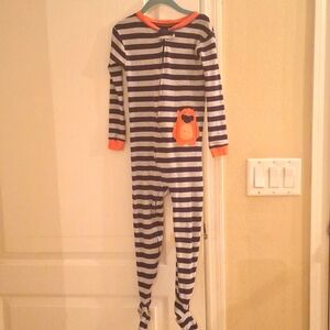 5T Striped Onesie with Orange Details